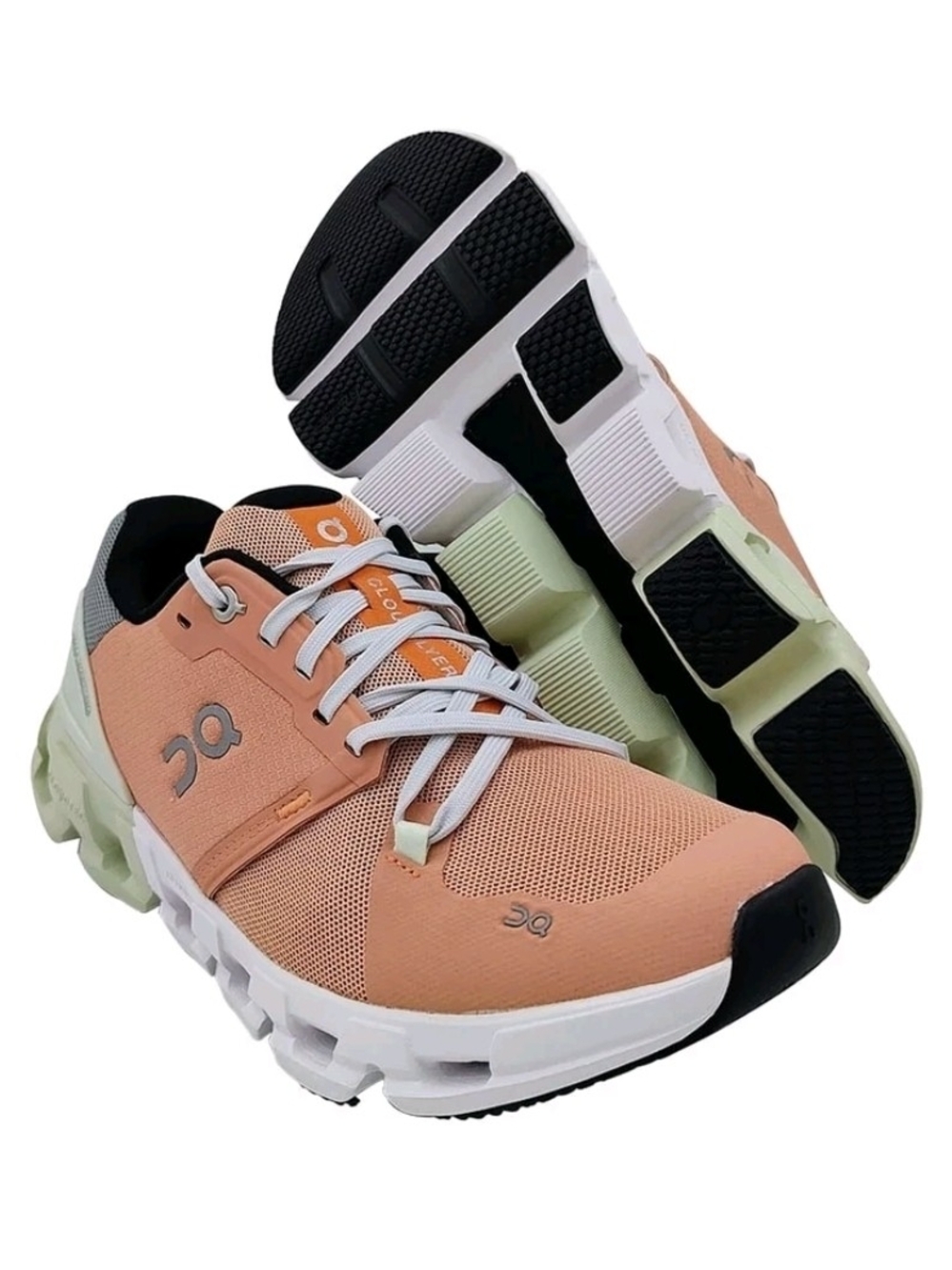 On Running Cloudflyer 4 Women's Athletic Shoes - Peach & Aloe, Sz 8